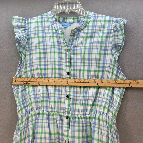 Draper James Women's RSVP Dress Size Medium Plaid Preppy Cottagecore Summer - Picture 8 of 10